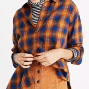 Madewell Flannel Westward Shirt in Ardan Plaid Button Front Long sleeve Shirt M